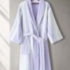 Luxury 100% cotton adult bathrobe featuring a soft shawl collar design in elegant taro purple6