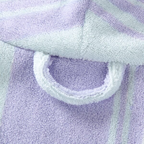 Luxury 100% cotton adult bathrobe featuring a soft shawl collar design in elegant taro purple1