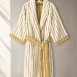samifyhome-cotton-towel-robe-shawl-collar-floral-Ivory