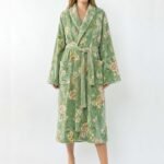 samifyhome-cotton-towel-robe-shawl-collar-floral-green2