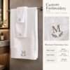 Large Samifyhome white cotton luxury bath towel ready for custom logo embroidery
